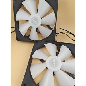 2x NZXT F140 RGB Core 140mm Fans Dual Pack 4 Pin PWM PC Cooling Case Black Kit